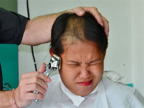 female forced headshave